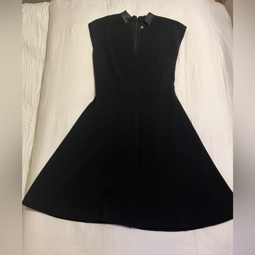 Black Alice and Olivia dress- with leather collar